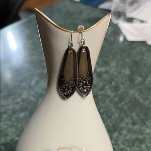 Handmade Elegant Floral Silver Earrings